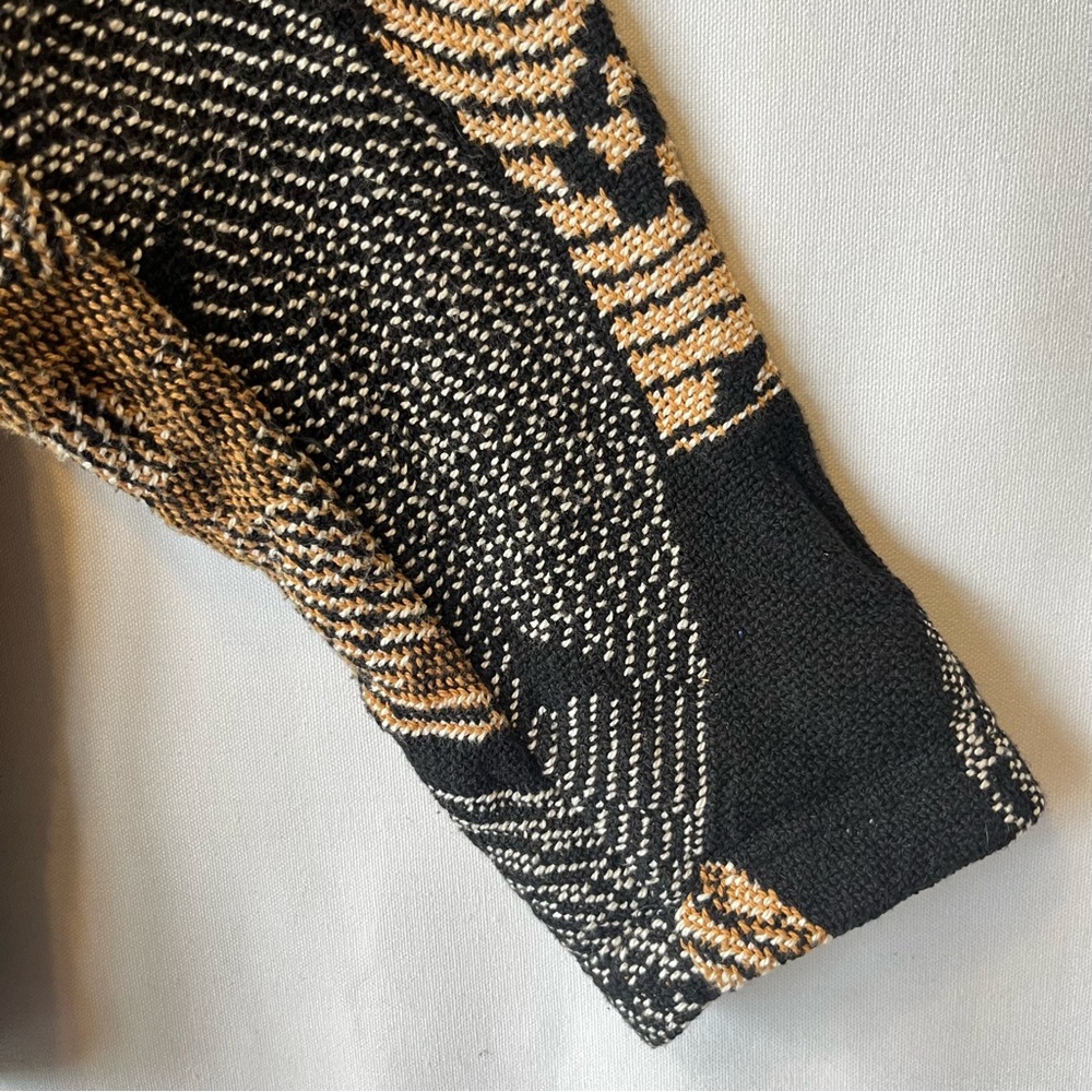 Paco Soler Vintage jacket S M Beige Black 100% Cotton Womens Heavy knit - Picture 7 of 8